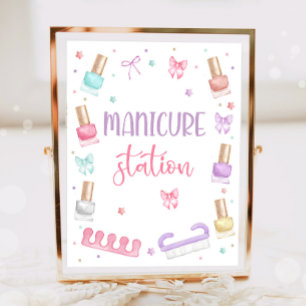 Póster Estación de manicura Mani-Pedi Fiesta Pedicura Spa