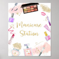 Estación de Manicure Glitz & Glam Spa Rótulo de cu
