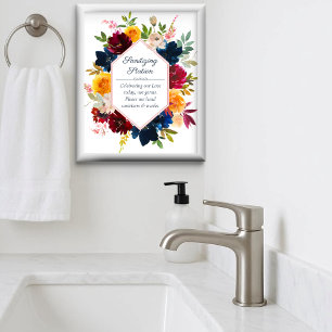 Póster Estación de nitización del Boda floral de color br