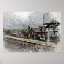 Estación de Oxenhope Ferrocarril Patrimonio Acuare