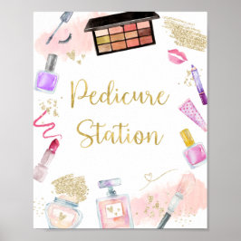 Póster Estación de pedicura Glitz & Glam Spa Rótulo de cu