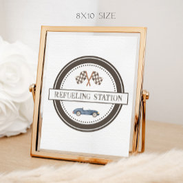 Póster Estación de repostaje Rótulo del coche de la Marin