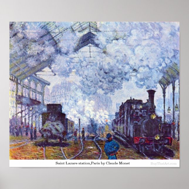 Póster Estación de Saint Lazare, París, por Claude Monet (Frente)
