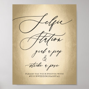Póster Estación de Selfie con Letrero de Boda en Letra de