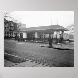 Póster Estación de servicio Amoco, 1925. Foto antigua