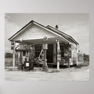 Póster Estación de Servicio Country, 1939. Foto Antigua