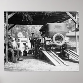 Póster Estación de Servicio de Automóviles, 1924. Foto An