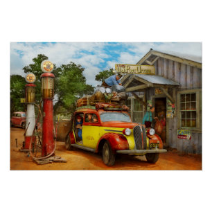 Póster Estación de Servicio - Entrega fresca a Pie Town 1