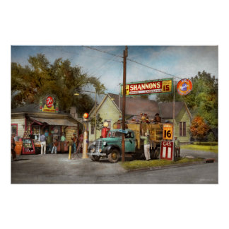 Póster Estación de Servicio - Gasolinas súper de Shannon