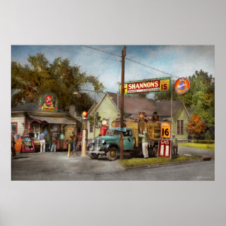 Póster Estación de Servicio - Gasolinas súper de Shannon 