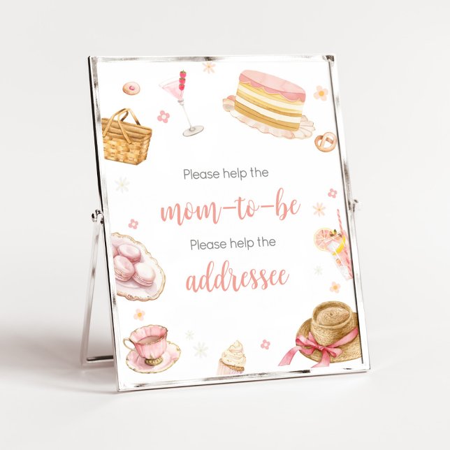 Póster Estación de sobre Baby Shower Picnic Baby Brunch (Picnic Baby Brunch Baby Shower Envelope Station Sign)