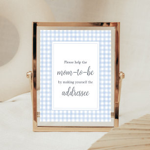 Póster Estación de sobre Blue Gingham Classic
