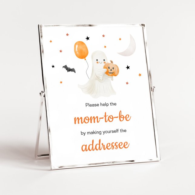 Póster Estación de sobres Baby Shower de Little Boo de Ha (A Little Boo Baby Shower Envelope Station Sign)