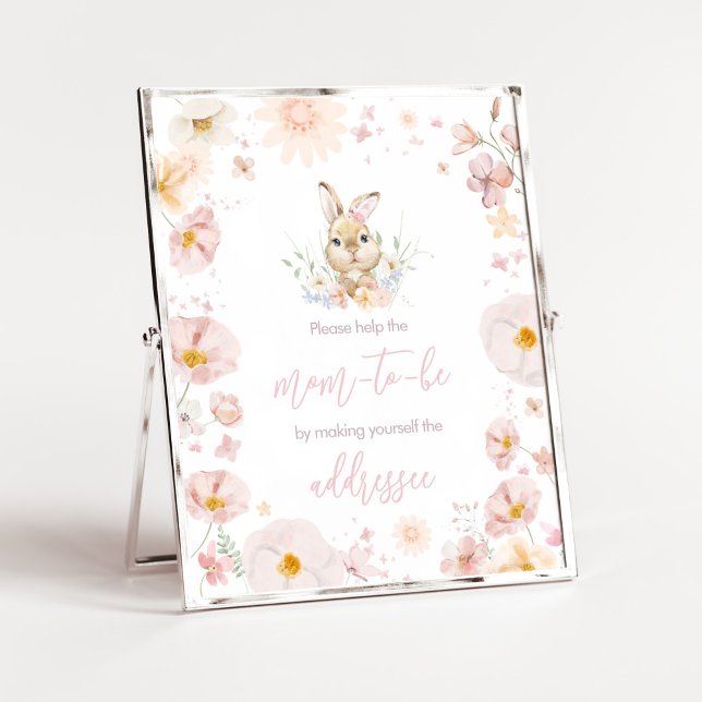 Póster Estación de sobres Baby Shower de Somebunny Rabbit (Rabbit Somebunny Baby Shower Envelope Station Sign)