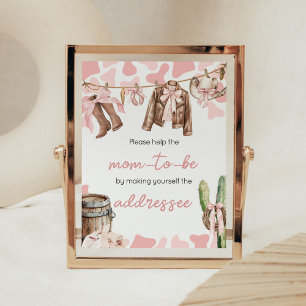 Póster Estación de sobres Baby Shower para una niña peque