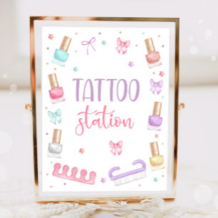 Póster Estación de tatuajes Mani-Pedi Fiesta Manicura Ped