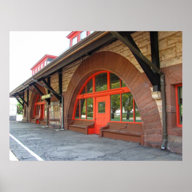 Póster Estación de tren antigua ~ imprimir (Frente)