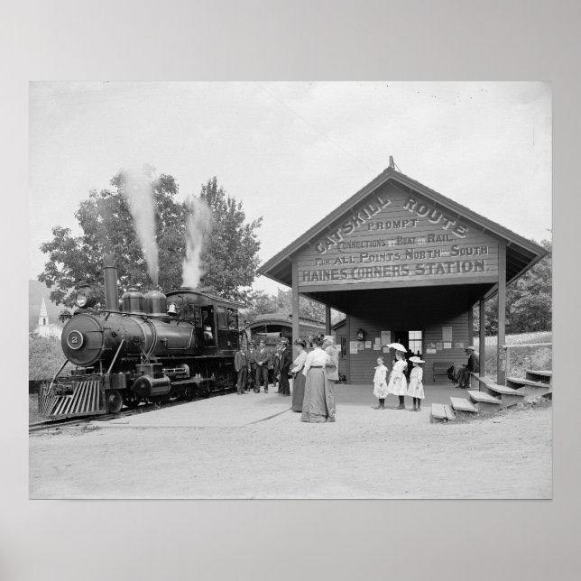 Póster Estación de tren Cattrade, 1902. Foto de cosecha d (Frente)