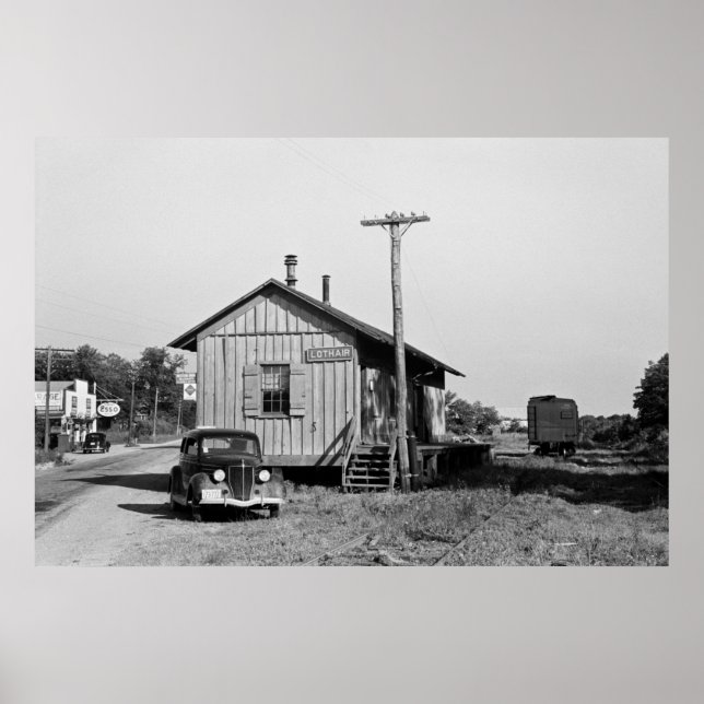 Póster Estación de tren de Lothair (Maryland), 1937 (Frente)