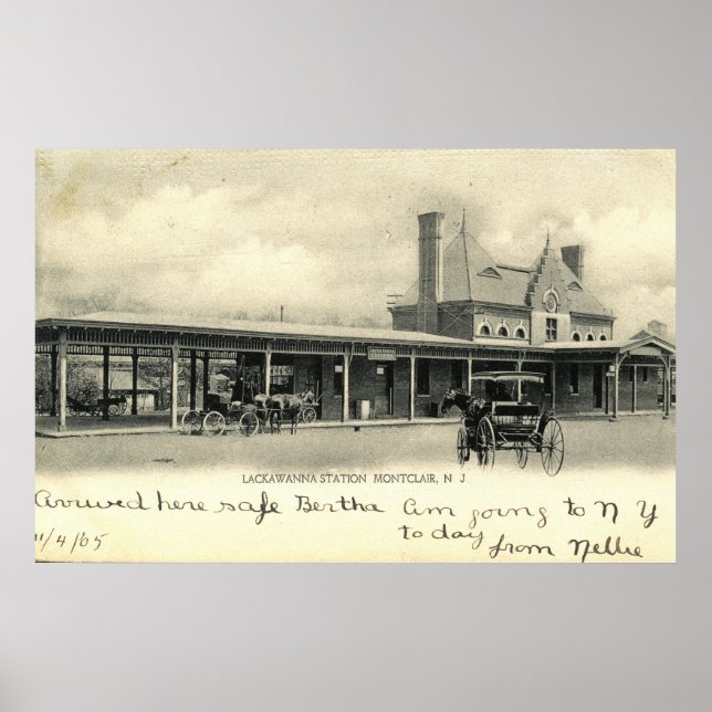 Póster Estación de tren de Montclair, Nueva Jersey 1905 V (Frente)