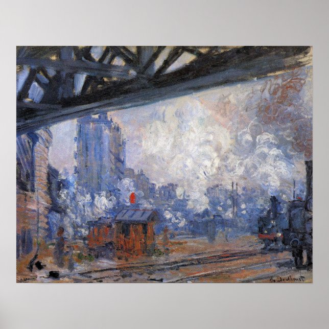 Póster Estación de tren de Saint Lazare por Claude Monet (Frente)