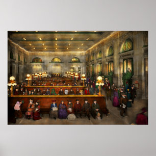 Póster Estación de tren - esperando en la central