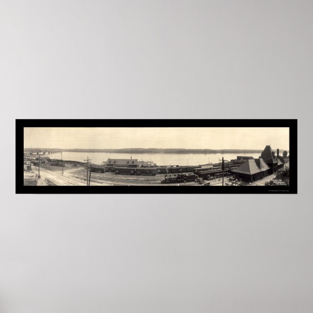 Póster Estación de tren Keokuk Foto 1907 (Frente)