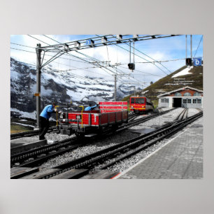 Póster Estación de tren Kleine Scheidegg en Suiza