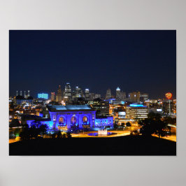 Póster Estación de Unión en Blue, Kansas City (16x12)