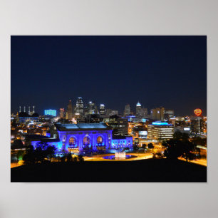 Póster Estación de Unión en Blue, Kansas City (16x12)