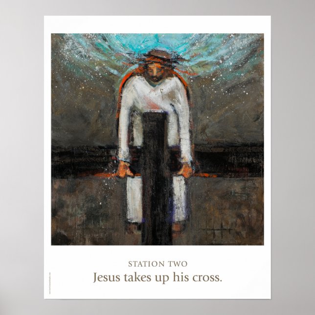 Póster Estación dos: Jesús toma su cruz. (Frente)