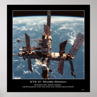 Póster Estación espacial rusa Mir sobre pl... - Personali