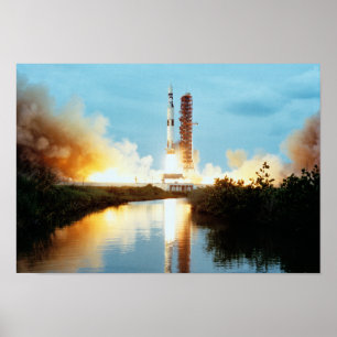 Póster Estación Espacial Skylab - Saturn V Launch