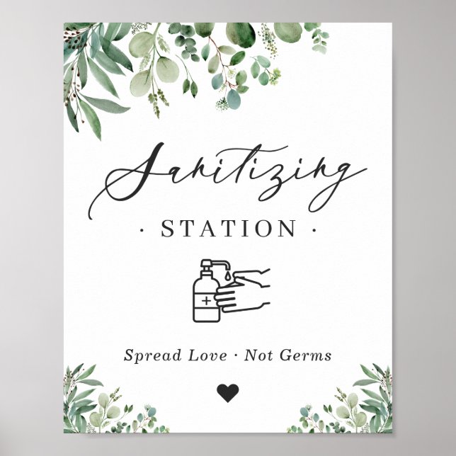 Póster Estación Sanitization Rótulo Greenery Eucalyptus L (Frente)