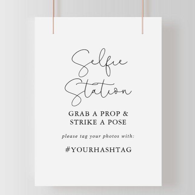Póster Estación Selfie Rótulo de caligrafía simple y eleg (Subido por el creador)