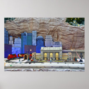 Póster Estación Union, Exposición de Trenes en Miniatura,