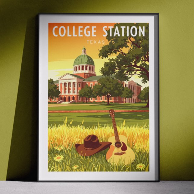 Póster Estación universitaria vintage Texas (Subido por el creador)