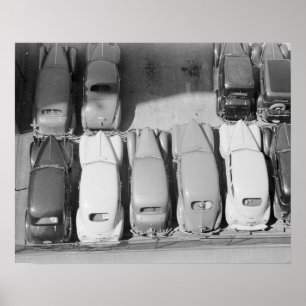 Póster Estacionamiento, 1940. Foto antigua