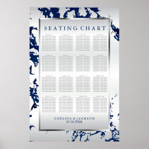 Póster Estacionamiento azul, plateado y blanco de la Mari