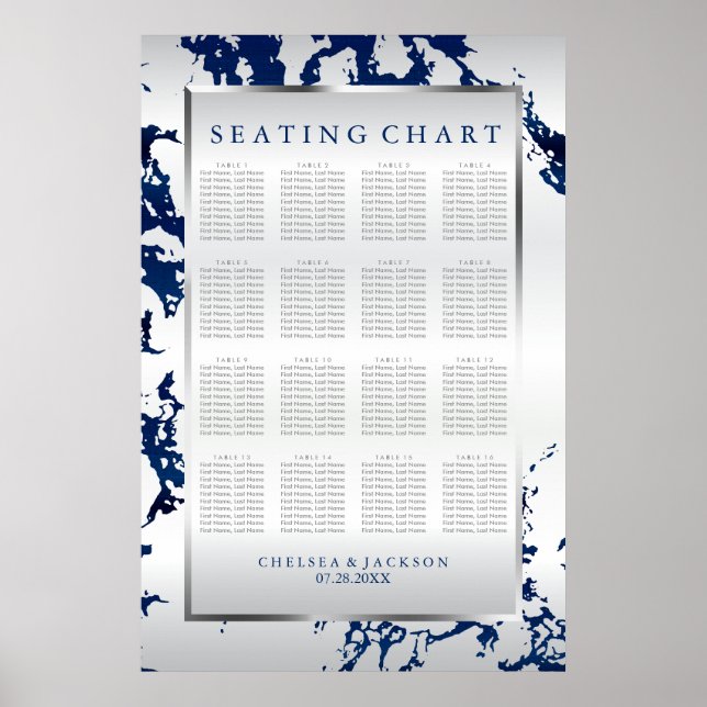 Póster Estacionamiento azul, plateado y blanco de la Mari (Frente)