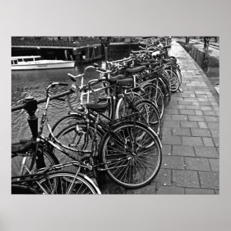 Póster Estacionamiento de bicicletas — Amsterdam en novie