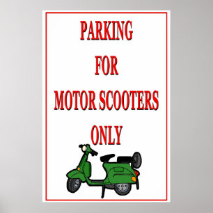 Póster Estacionamiento de la vespa de motor