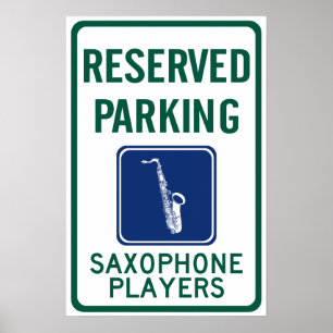 Póster Estacionamiento De Los Jugadores De Saxofón
