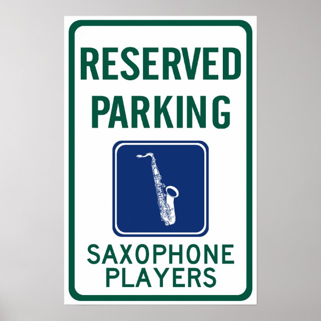 Póster Estacionamiento De Los Jugadores De Saxofón (Frente)