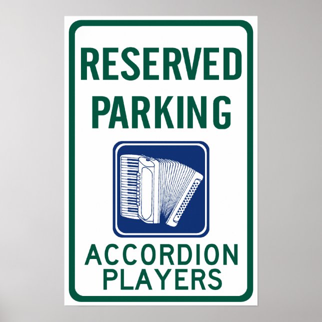 Póster Estacionamiento del jugador de acordeón (Frente)
