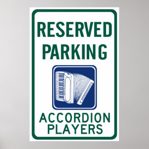 Póster Estacionamiento del jugador del acordeón