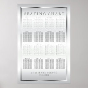 Póster Estacionamiento plateado y blanco - Tabla de asien