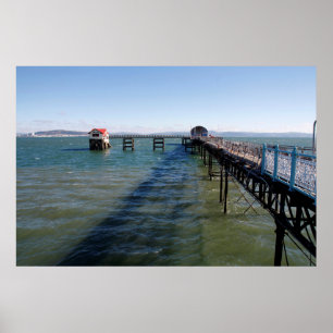 Póster Estaciones de muelle y bote salvavidas, Swansea