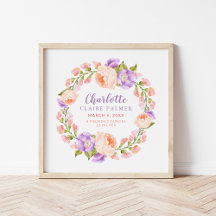 Estaciones de natalidad personalizadas de acuarela