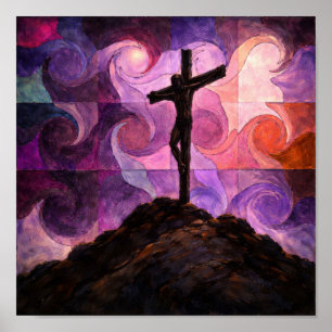 Póster Estaciones del Vía Crucis: Jesús muere en la Cruz